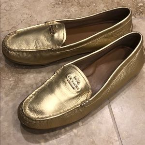 Gorgeous Gold Coach leather loafers✨✨✨✨
